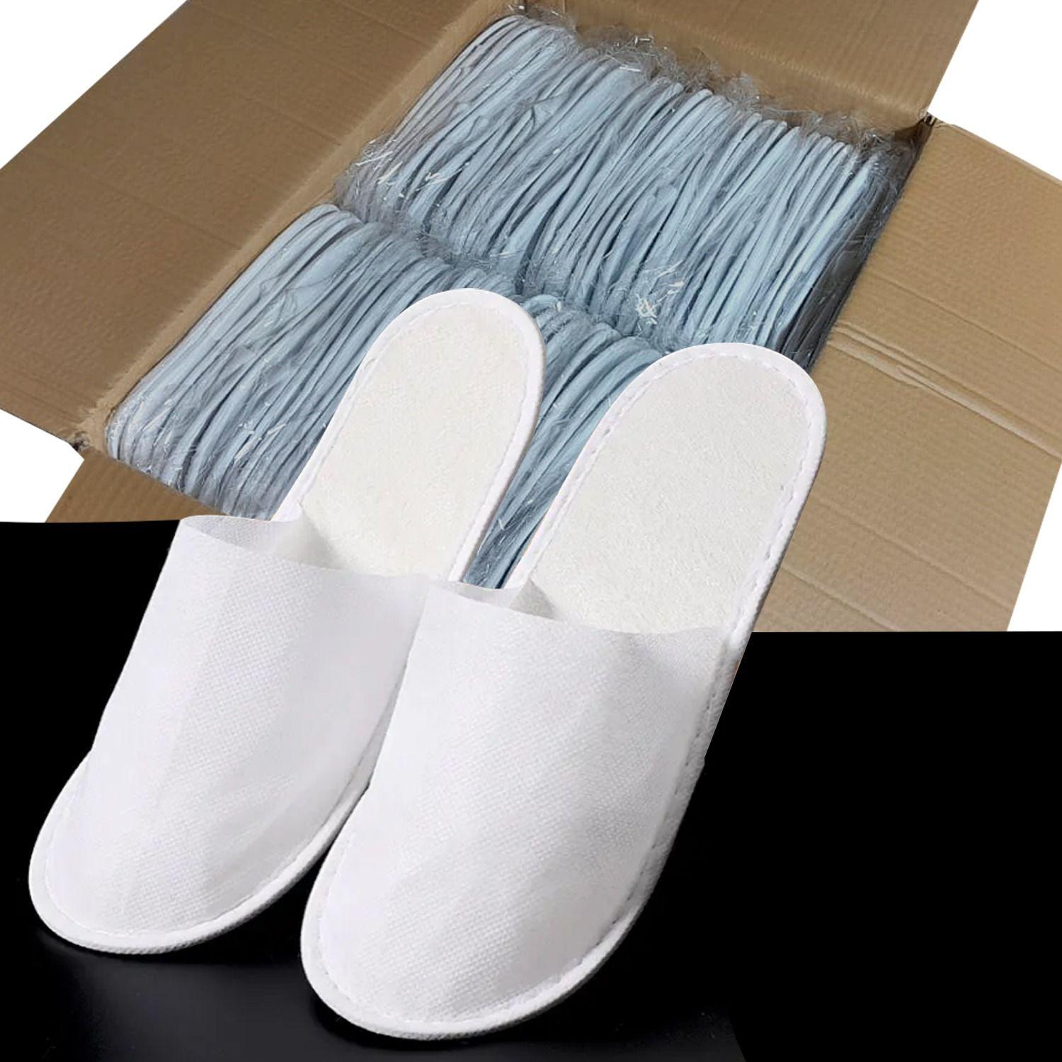 200 Pairs Disposable Closed Toe Slippers - 3mm Eva Non-Slip/Unisex/Eco-Friendly Indoor Slippers for Hotel, Guests, Home, Travel & Spa